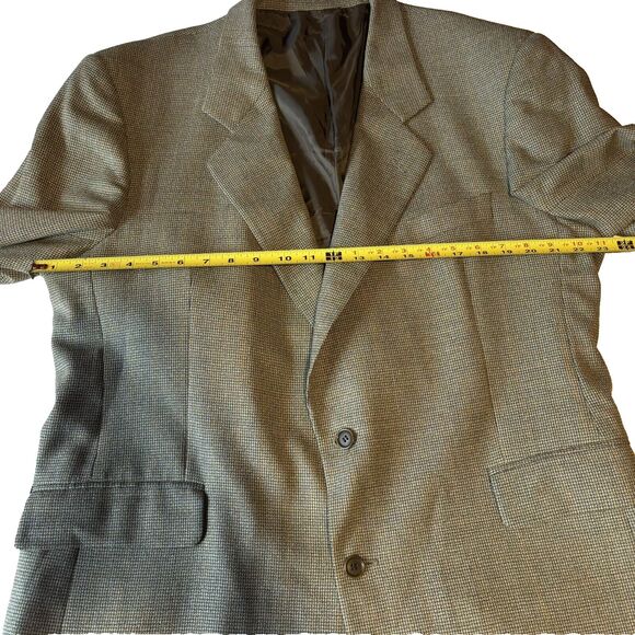 Ermenegildo Zegna Brown Wool Tweed Checked Sport Coat Jacket Men's Size 46R VTG - Picture 8 of 10